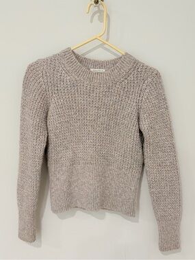 Sandro Chunky Crewneck Sweater in Light Taupe